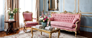 salón decorado estilo regencycore